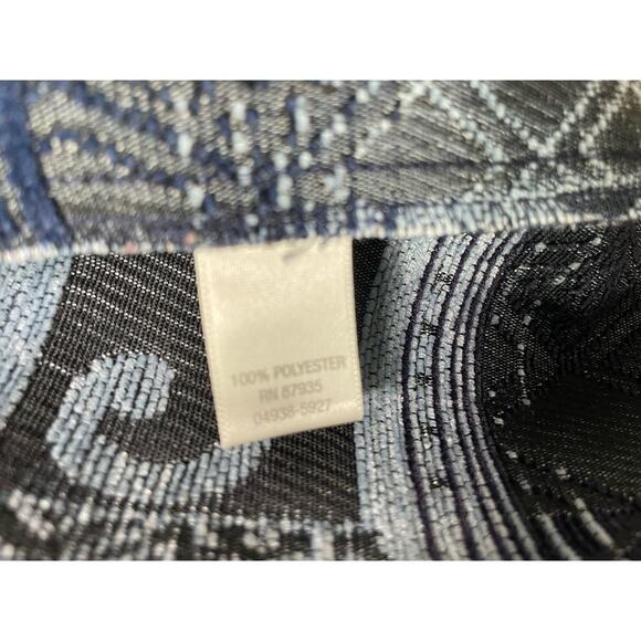 Christopher & Banks Tapestry Blazer Jacket Full Zip Denim Blue Patchwork Size XL - Picture 7 of 11